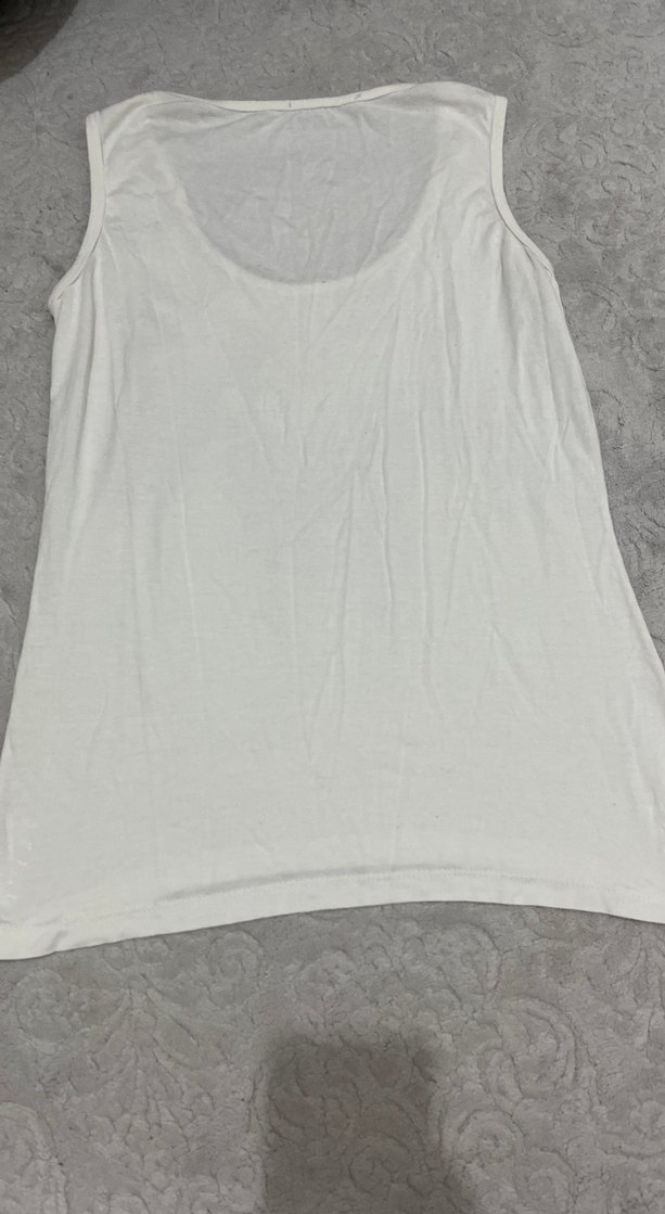 Boncuk Detaylı Beyaz Kadın Atlet - Görsel 2