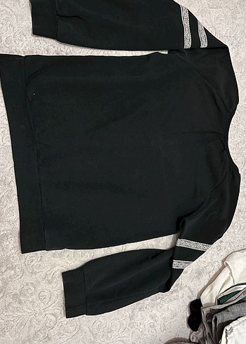 Siyah Baskılı Uzun Kollu Kadın Sweatshirt - Görsel 2