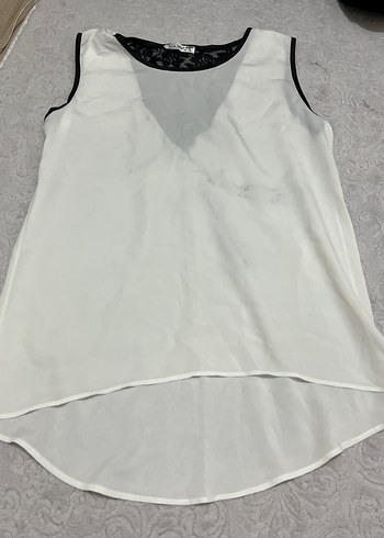 Dantel Detaylı Beyaz Halter Yaka Bluz - Görsel 2