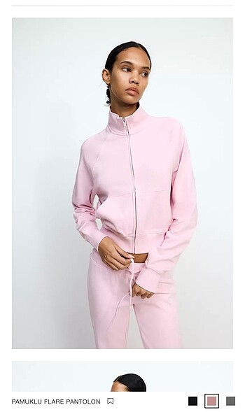 m Beden pembe Renk ZARA Eşofman Pantolon Pembe