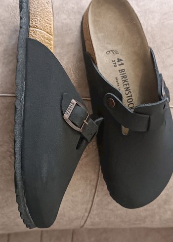 41 Beden siyah Renk Siyah birkenstock boston model Süet Kadın Terlikler Tokalı