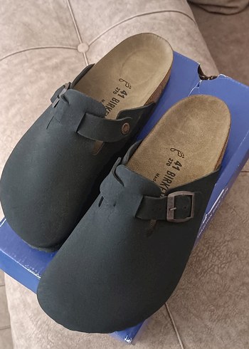 Siyah birkenstock boston model Süet Kadın Terlikler Tokalı