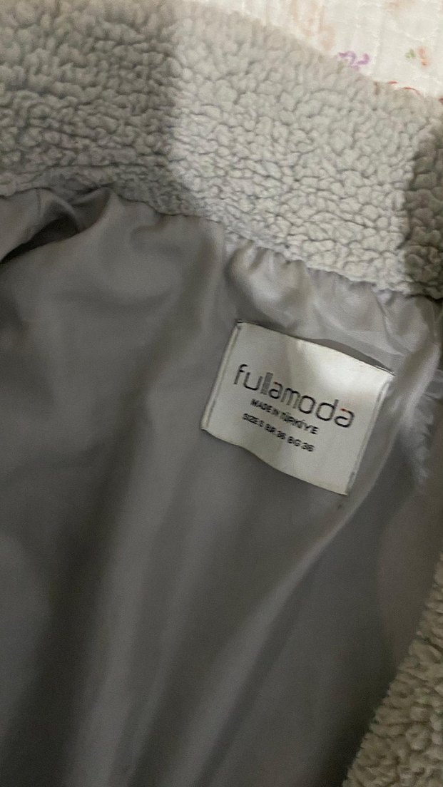 Gri Kadın Peluş Sıcak Ceket - Görsel 2