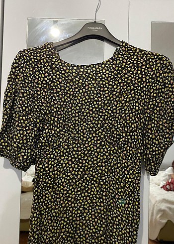 Siyah Renkli V Yaka Uzun Kadın Elbise - Görsel 2