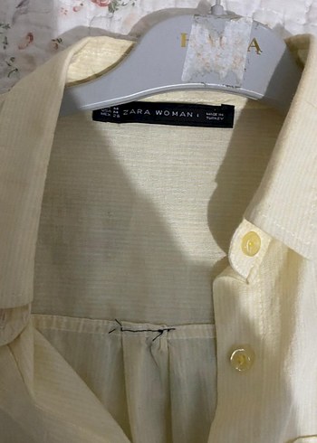 Sarı Keten Midi Gömlek - Görsel 2