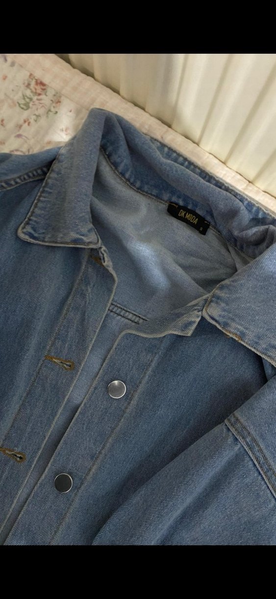 Düğmeli Mavi Kadın Denim Ceket - Görsel 2