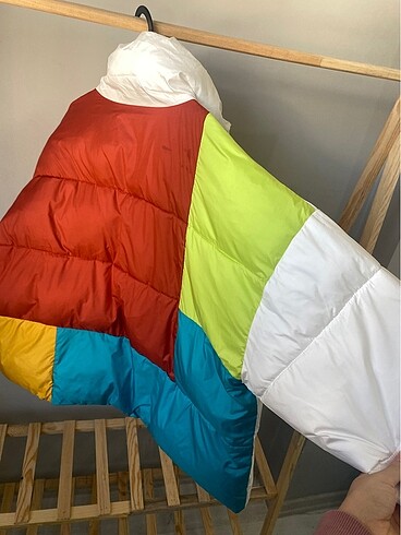 s Beden beyaz Renk Twist colorblock mont