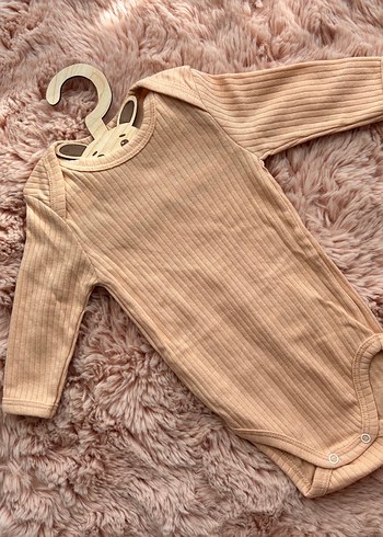 Uzun Kollu Bej Örgü Bebek Body Unisex