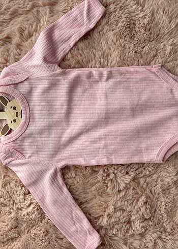 Pembe Uzun Kollu Bebek Body Yakalı