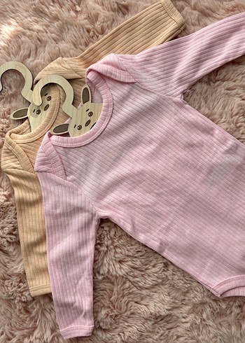 H&M Pembe Uzun Kollu Bebek Body Yakalı