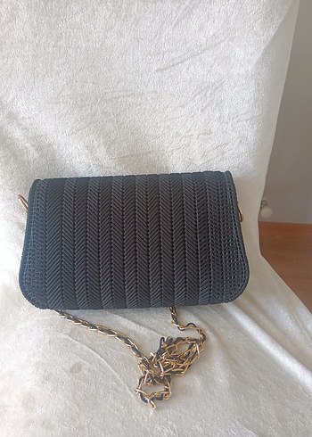 Beden siyah Renk Zincir Detaylı Siyah Kadın Çanta