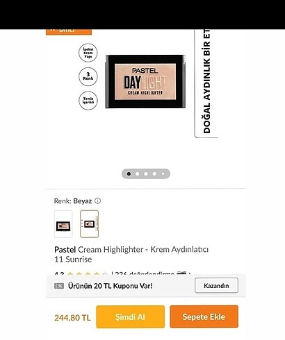 Pastel 2 kere kullanıldı