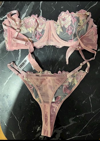 Pembe Nakışlı Bohem Bralet Takımı - Görsel 3