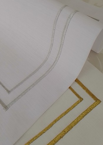 Amerikan servis gümüş ve Gold detaylı 6 adet - Görsel 4