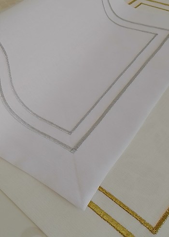 Amerikan servis gümüş ve Gold detaylı 6 adet - Görsel 7