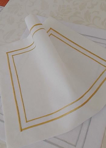 Amerikan servis gümüş ve Gold detaylı 6 adet - Görsel 3