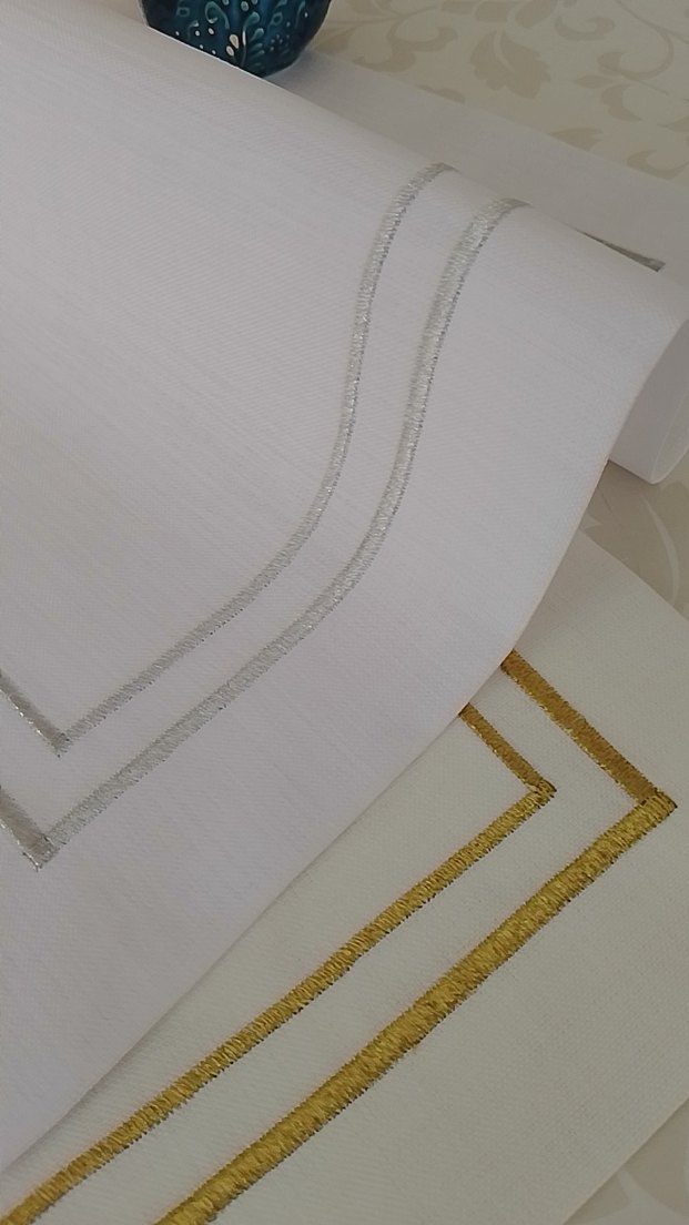 Amerikan servis gümüş ve Gold detaylı 6 adet - Görsel 4