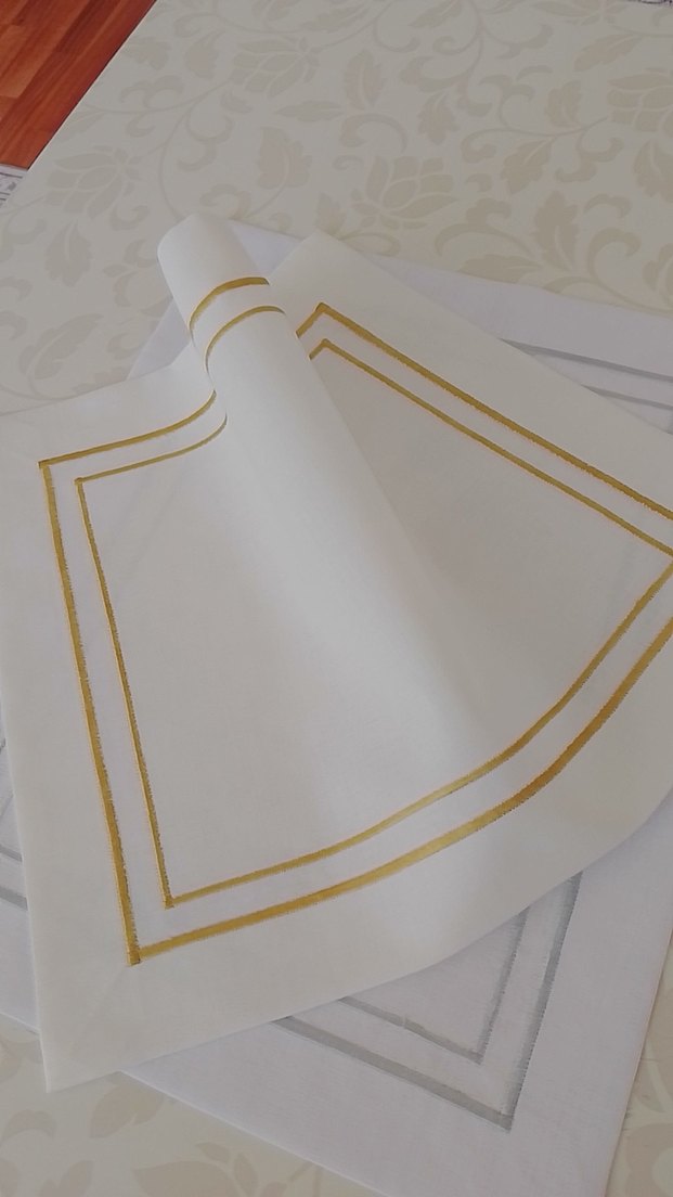 Amerikan servis gümüş ve Gold detaylı 6 adet - Görsel 3