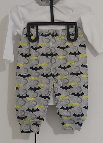 3-6 Ay Beden Batman lisanslı erkek bebek üçlü takım 