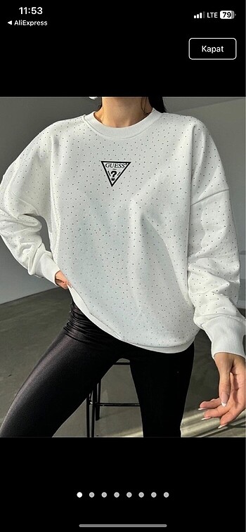 Guess taşlı sweat