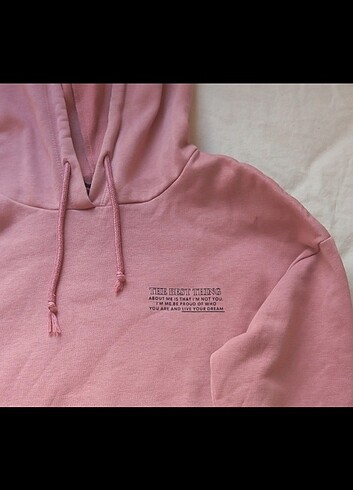 Pembe Pamuklu Sweatshirt 