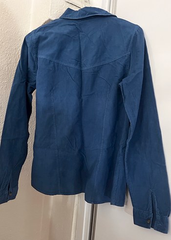 s Beden Kadın Lacivert Denim Gömlek