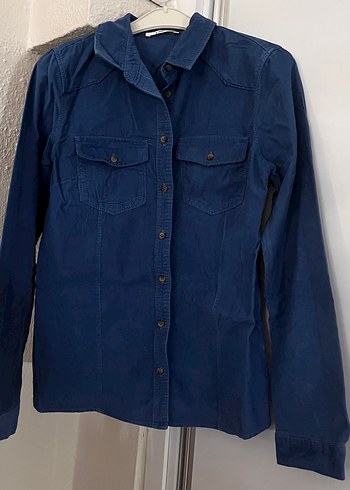 Kadın Lacivert Denim Gömlek