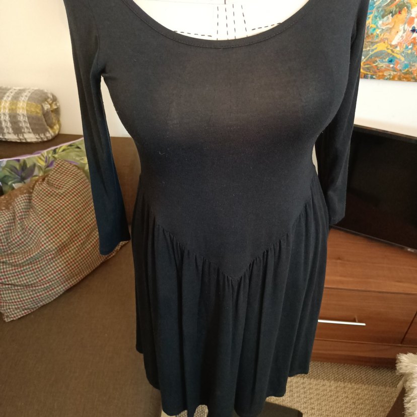 Uzun Siyah Gotik Kadın Elbise - Görsel 5