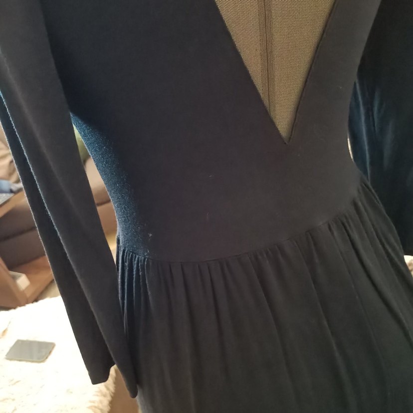 Uzun Siyah Gotik Kadın Elbise - Görsel 4