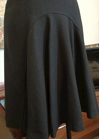 Siyah V Yakalı Uzun Kesim Kadın Elbise - Görsel 4