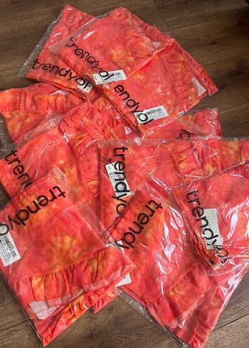 Bohem Tarz Turuncu Batik Desen Bağlamalı Etek - Görsel 6