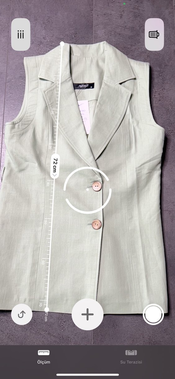 Pastel Yeşili Keten Düğmeli Kadın Kolsuz Yelek - Görsel 5