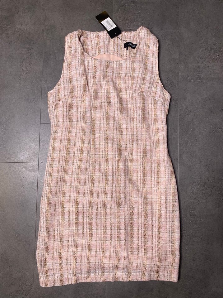 Pembe Tüvüt Kolsuz Mini Elbise - Görsel 3