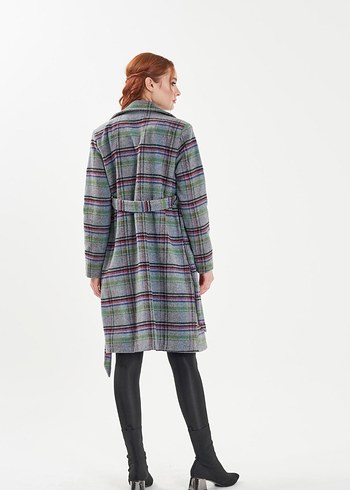 Gri Ekose Desenli Uzun Kaban - Görsel 2