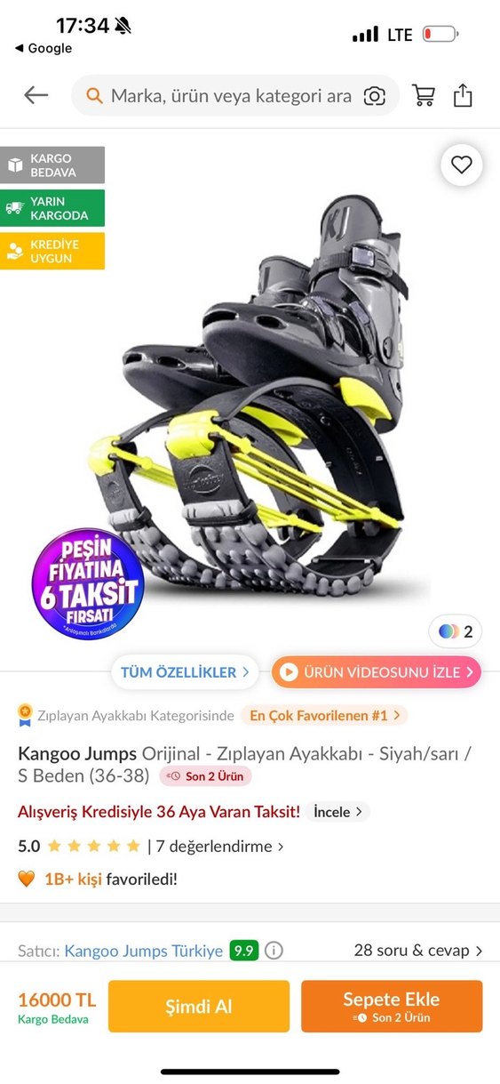 Sarı Siyah Renkli Funny jumps Zıplayan Ayakkabı - Görsel 4