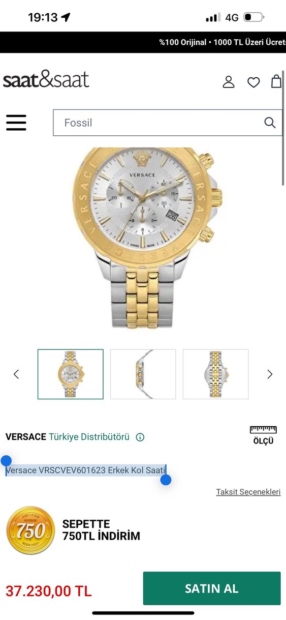 Orjinal Versace VRSCVEV601623 Erkek Kol Saati - Görsel 5