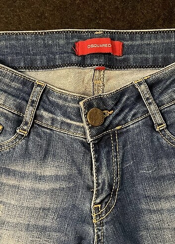 26 Beden mavi Renk Dsquared2 işlemeli skinny jean