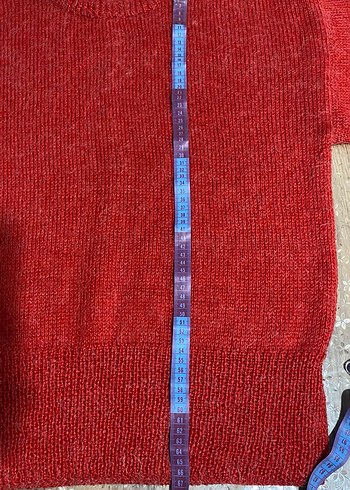 Kırmızı El Örgüsü Kadın Kazak - Görsel 5