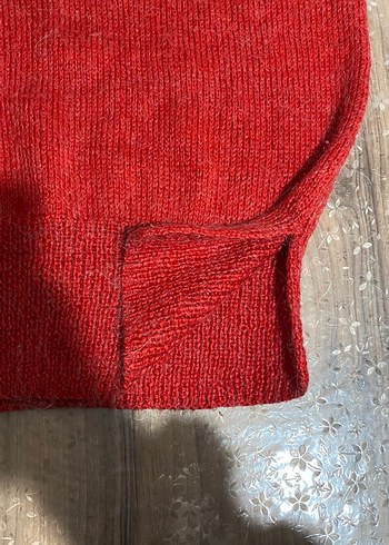Kırmızı El Örgüsü Kadın Kazak - Görsel 3