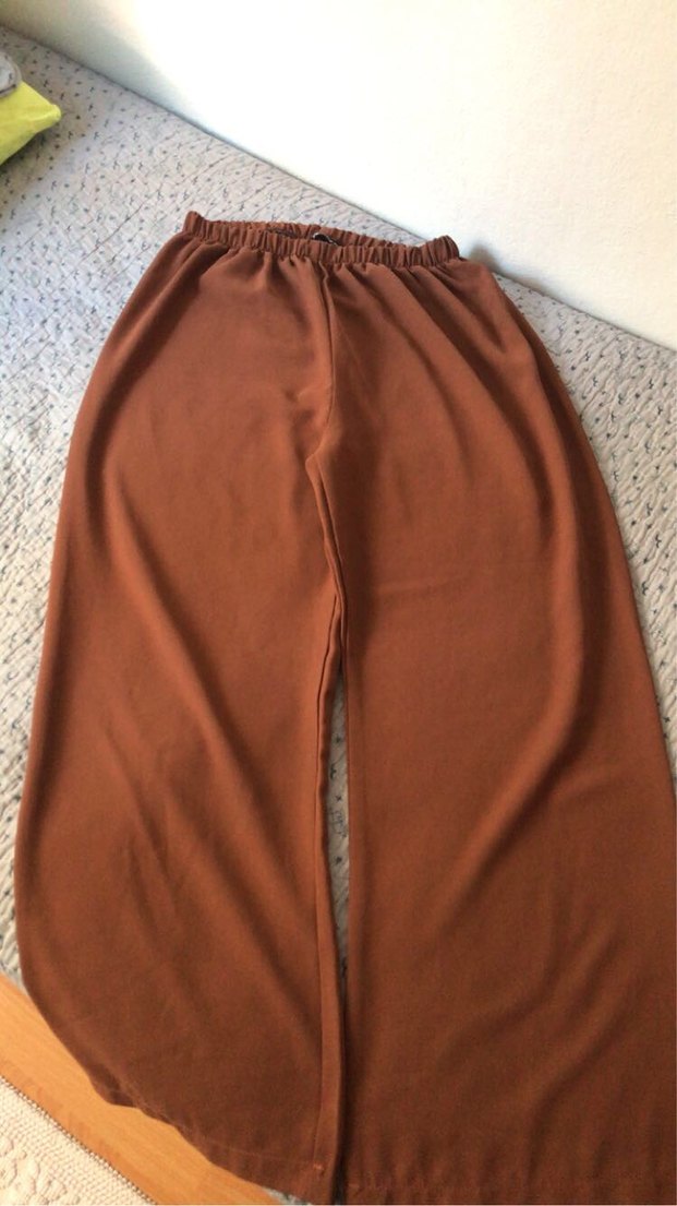 Kadın Kahverengi Rahat Kesim Kumaş Pantolon - Görsel 2