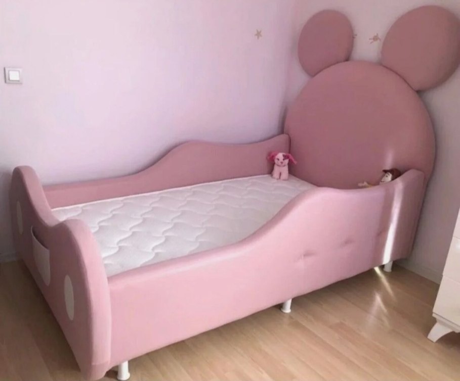 Pembe Pastel Bebek Yatağı ve kulaklı baza - Görsel 2