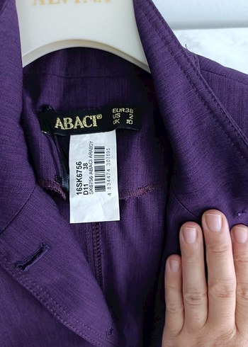 Düğmeli Uzun Mor Kadın Kaban - Görsel 6