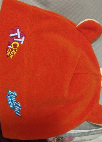 Nakışlı Kırmızı Çocuk Bere Velcro Detaylı - Görsel 2