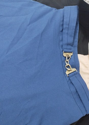 Lacivert Drapeli uzun etek - Görsel 2