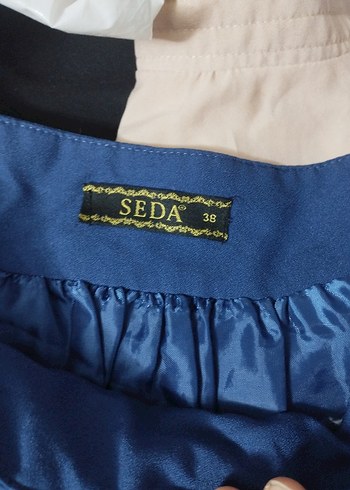 Lacivert Drapeli uzun etek - Görsel 3