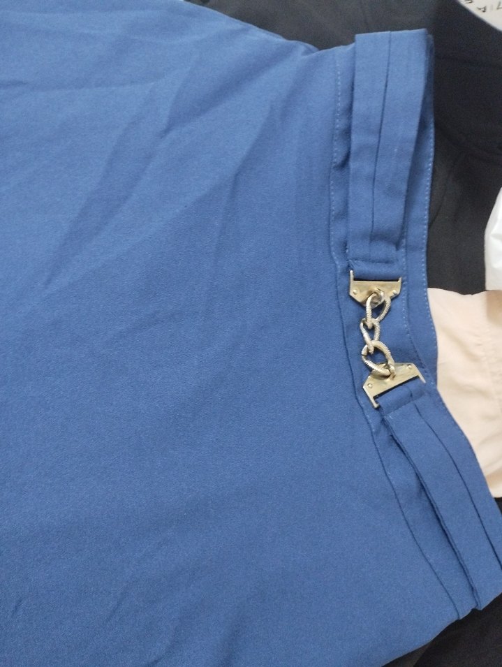 Lacivert Drapeli uzun etek - Görsel 2