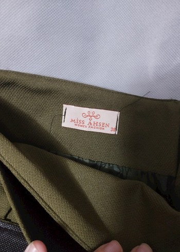 Kadın Haki Piliseli Midi Etek - Görsel 3