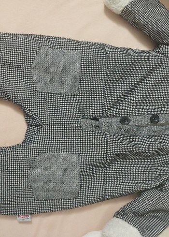 Gri Erkek Bebek Kar Tulumu Düğmeli - Görsel 2