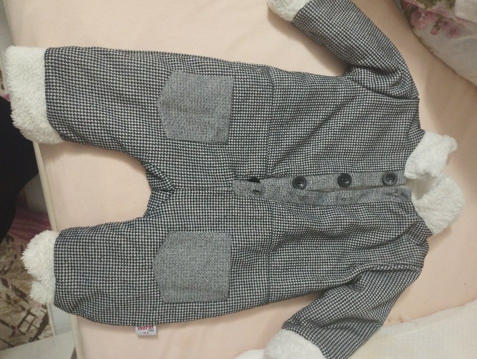 Gri Erkek Bebek Kar Tulumu Düğmeli - Görsel 2