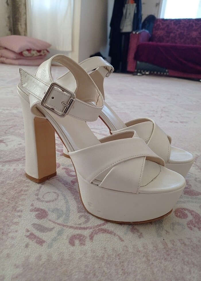 Kalın topuklu düğün ayakkabısı - Görsel 4